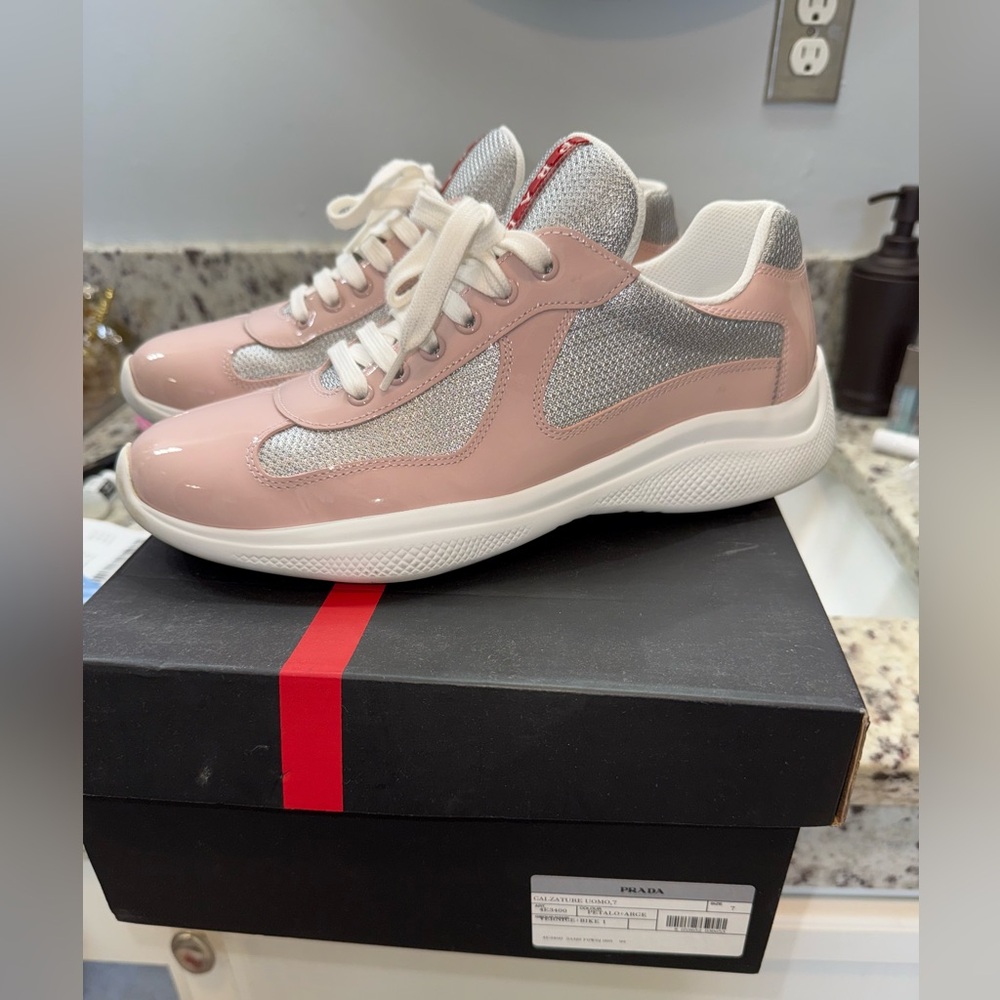 Prada Pink and Silver Women's Sneakers